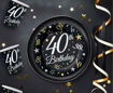 Picture of 40TH BIRTHDAY BLACK & GOLD CUP 250ML 6 PACK